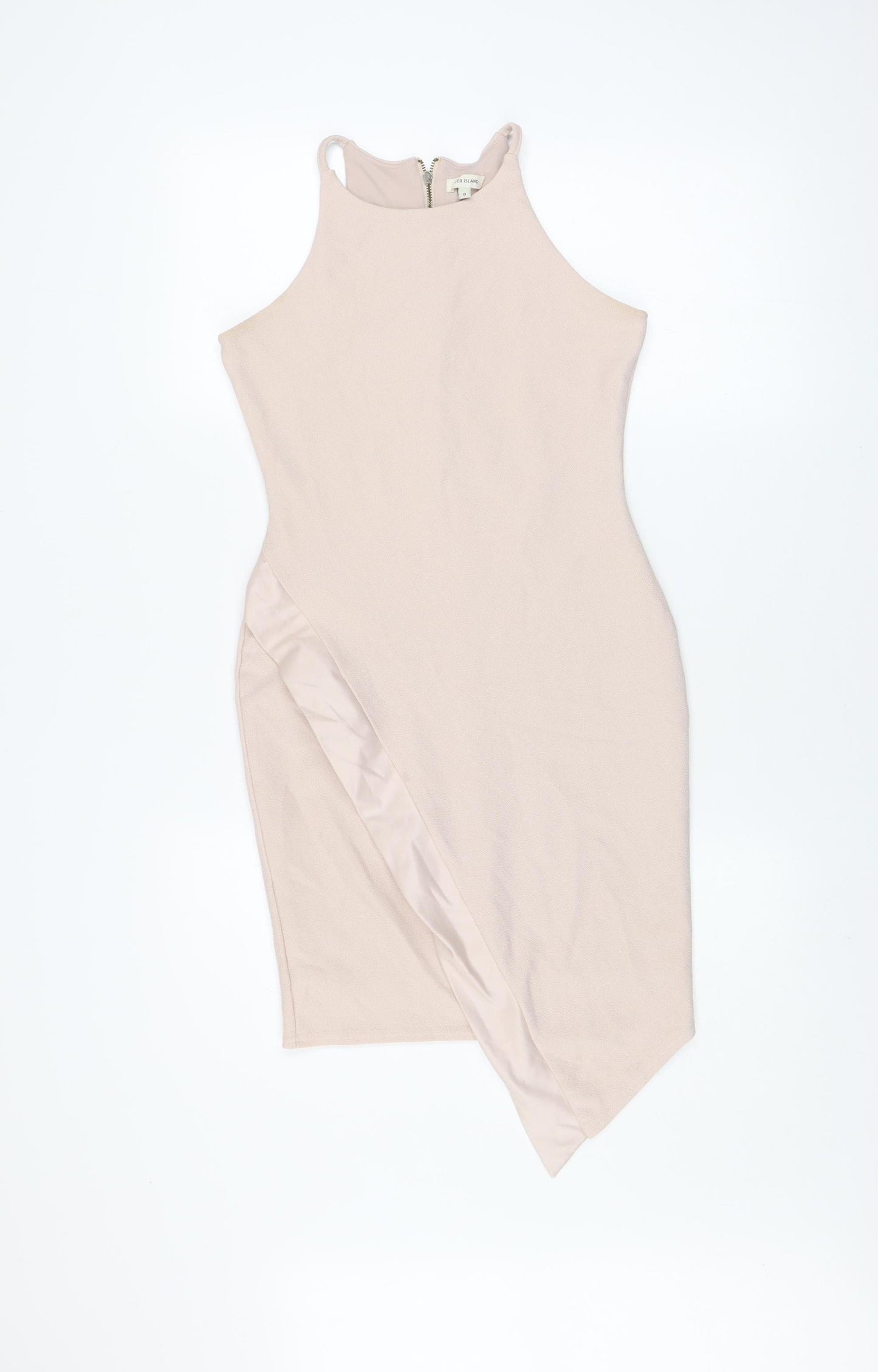 River Island Women Beige Size 8 Sleeveless Bodycon Dress
