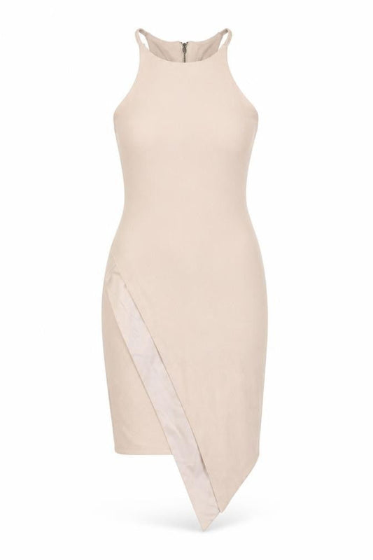 River Island Women Beige Size 8 Sleeveless Bodycon Dress