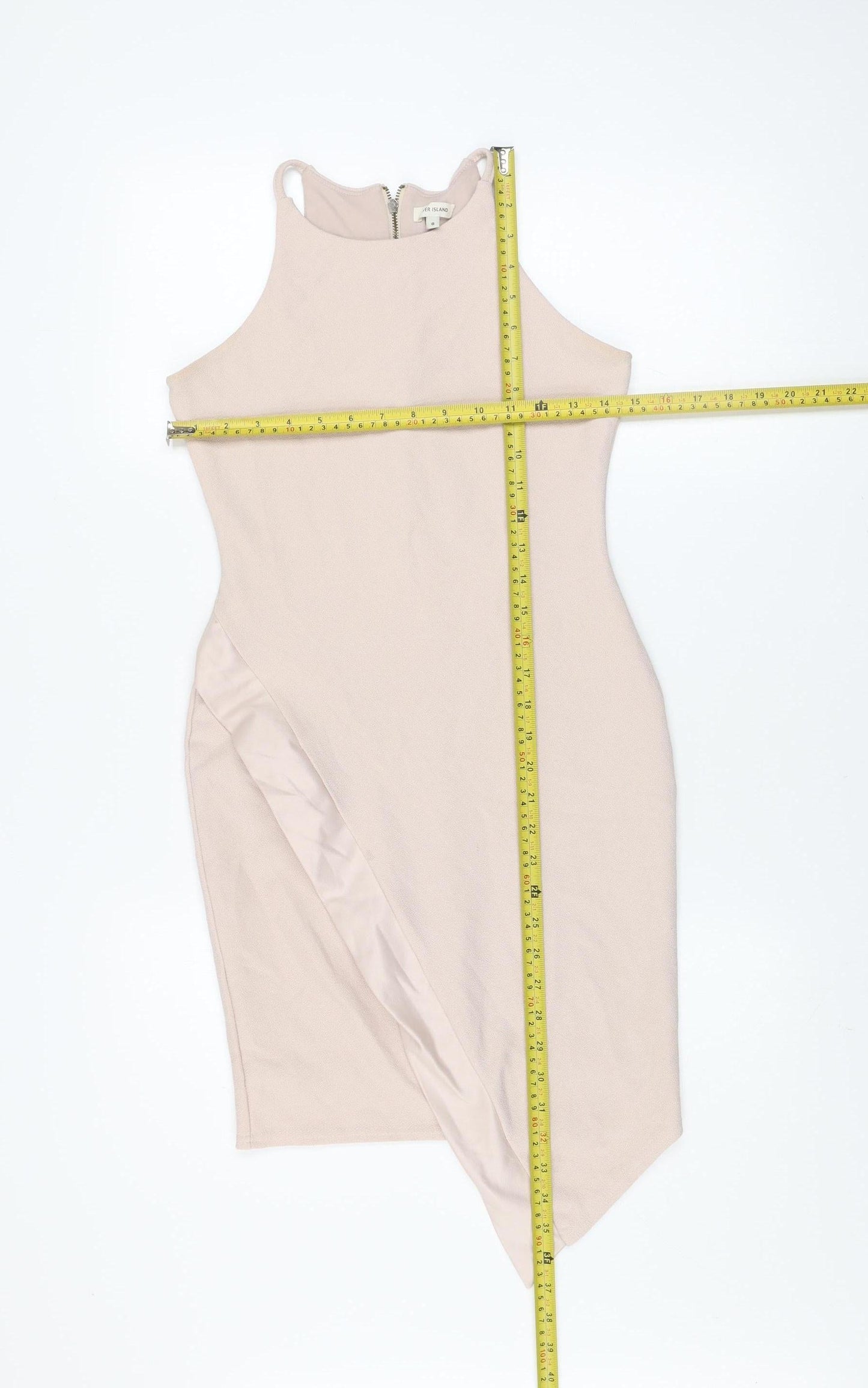 River Island Women Beige Size 8 Sleeveless Bodycon Dress