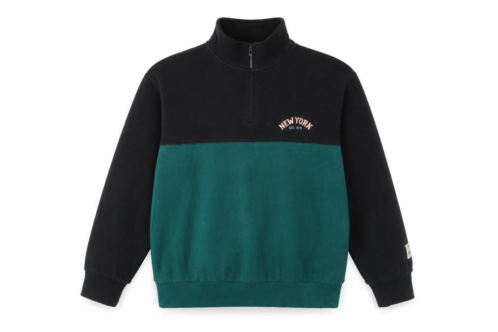 ZARA Boys Black Green 1/4 Zip Fleece Sweatshirt 11-12 Years