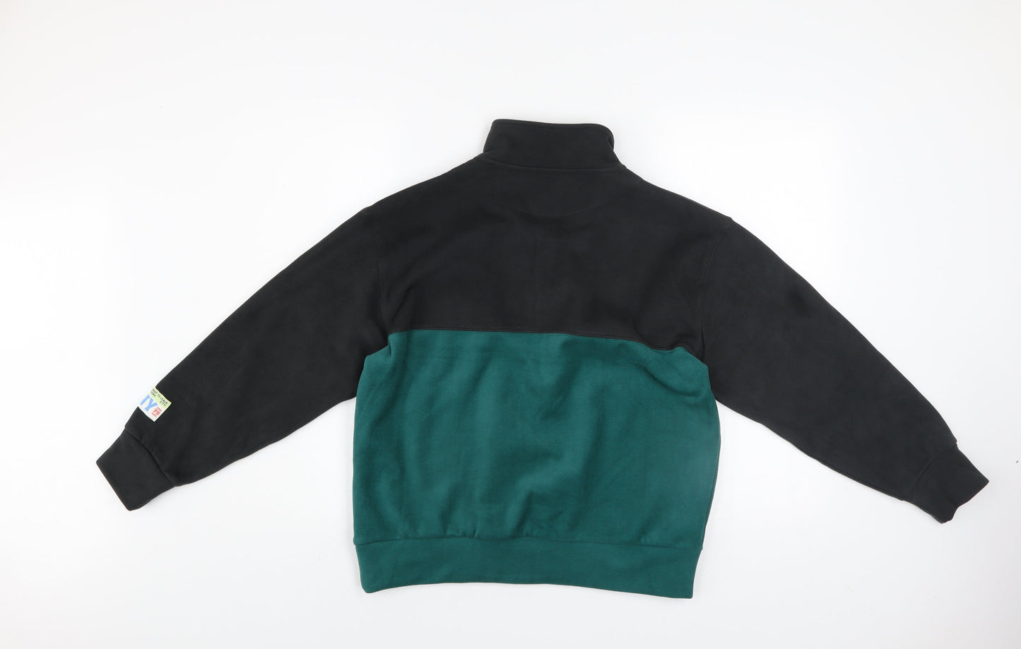 ZARA Boys Black Green 1/4 Zip Fleece Sweatshirt 11-12 Years