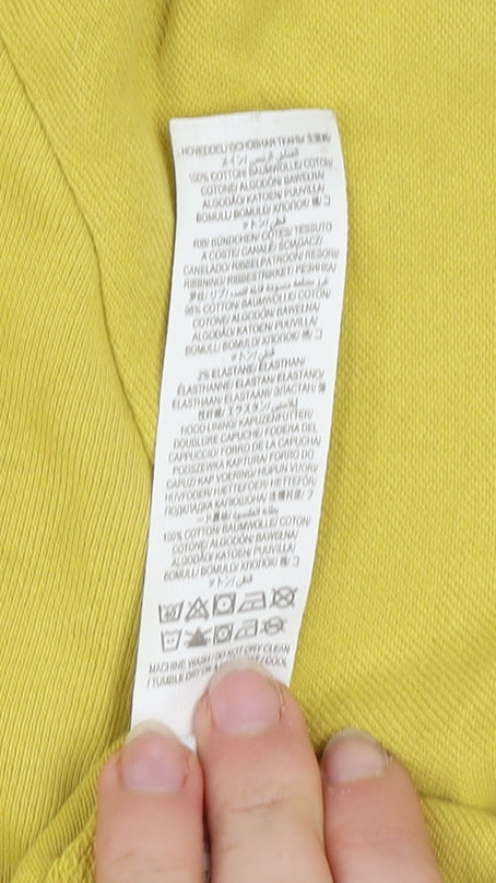 Boden Boys Yellow Pullover Hoodie 11-12 Years Cotton Long Sleeve