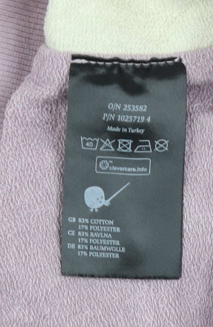 Monki Womens Purple Beige Colourblock Sweatshirt M Cotton Blend