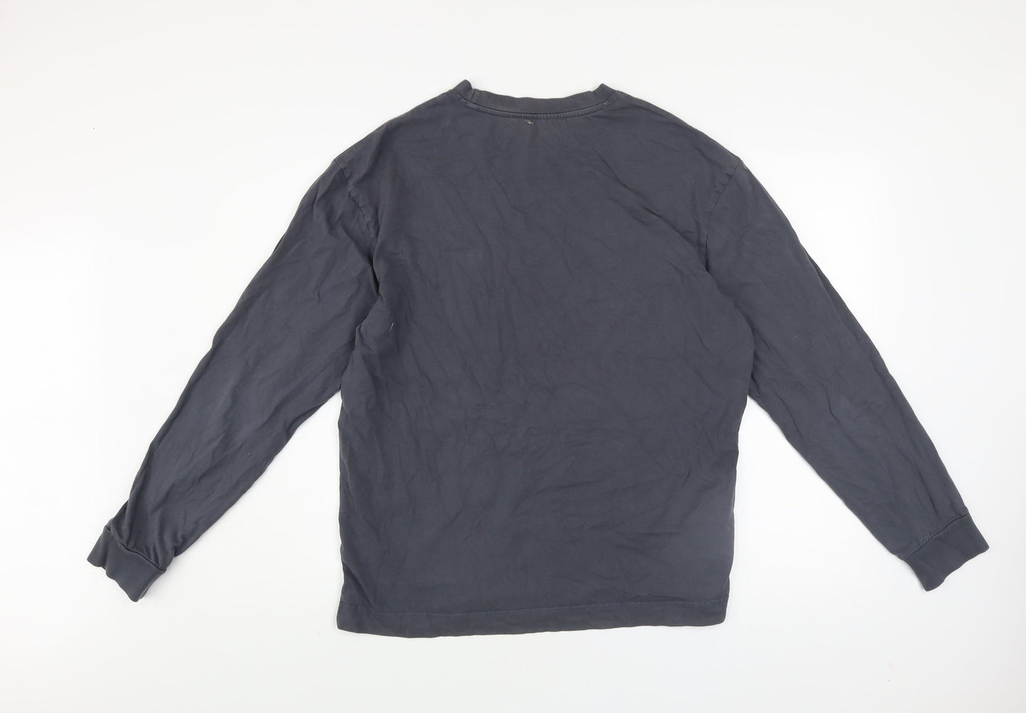 Dunnes Stores Men's Navy Long Sleeve Cotton Crew Neck Top Medium