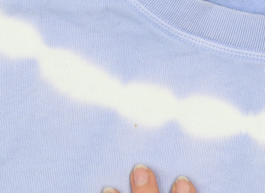 Marks and Spencer Women Blue Tie-Dye Cotton Pullover Sweatshirt Size 22