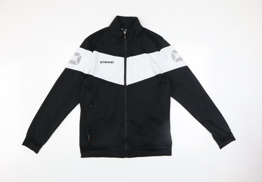Stanno Men's Black Track Jacket Size M Colourblock Full Zip Activewear