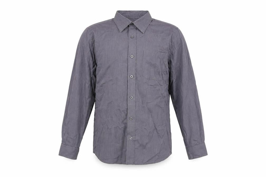 Dunnes Boys Grey Long Sleeve Button-Up Shirt 13-14 Years Regular Fit