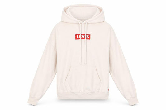 Levi's Women Beige Cotton Pullover Hoodie XS Relaxed Fit