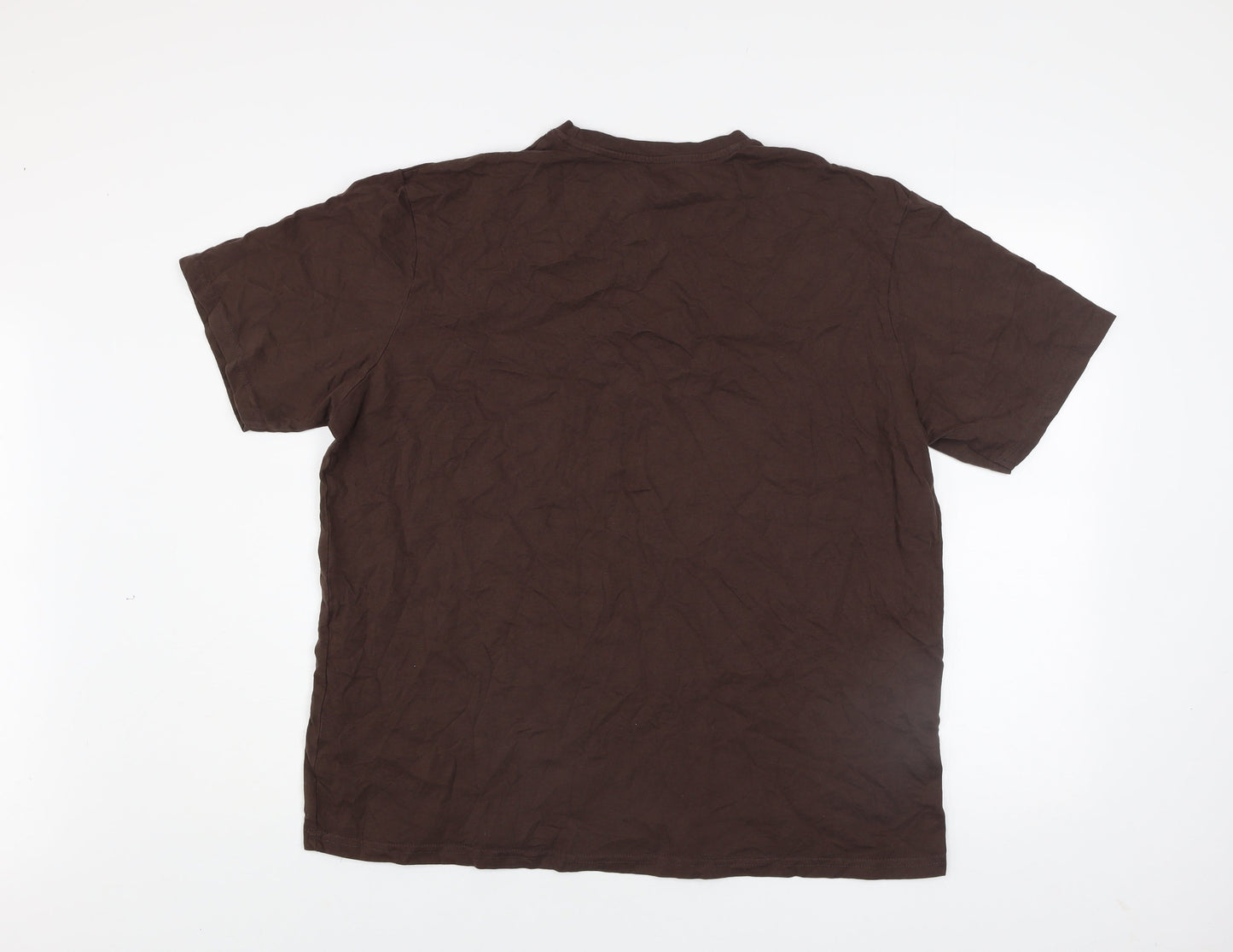 Dunnes Stores Men's Brown XL Chain Drive Motorcycle Graphic T-Shirt