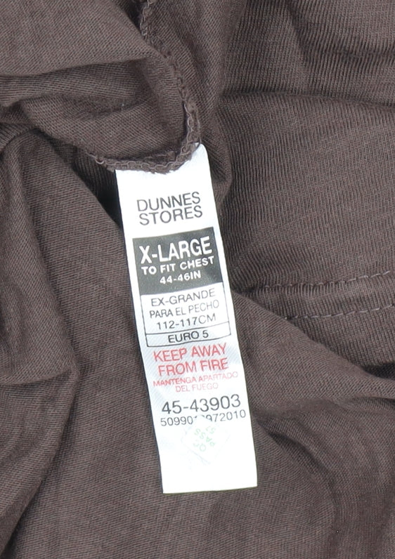 Dunnes Stores Men's Brown XL Chain Drive Motorcycle Graphic T-Shirt
