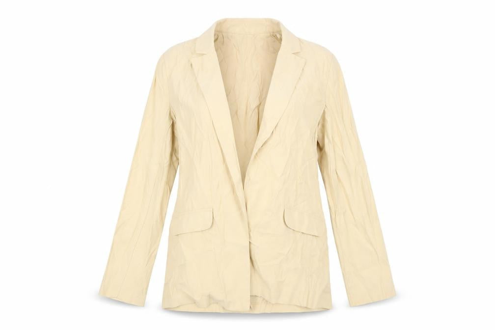 Primark Women Beige Size 10 Blazer Jacket Sustainable Viscose Blend