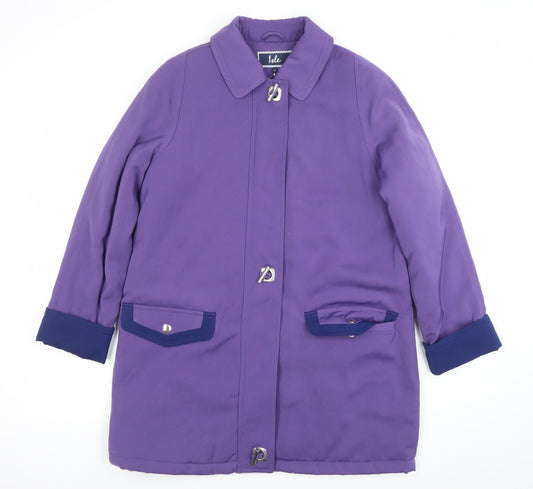 Isle Women’s Purple Polyester Mid-Length Overcoat Size 12