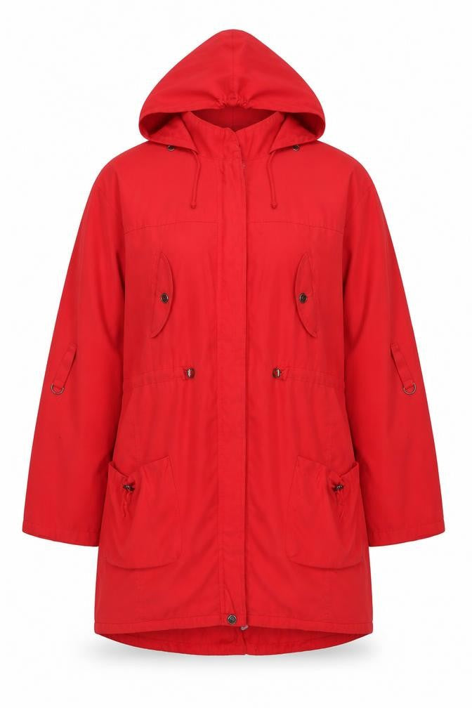 Challenge by Regatta Womens Red Hooded Parka Jacket Size 6