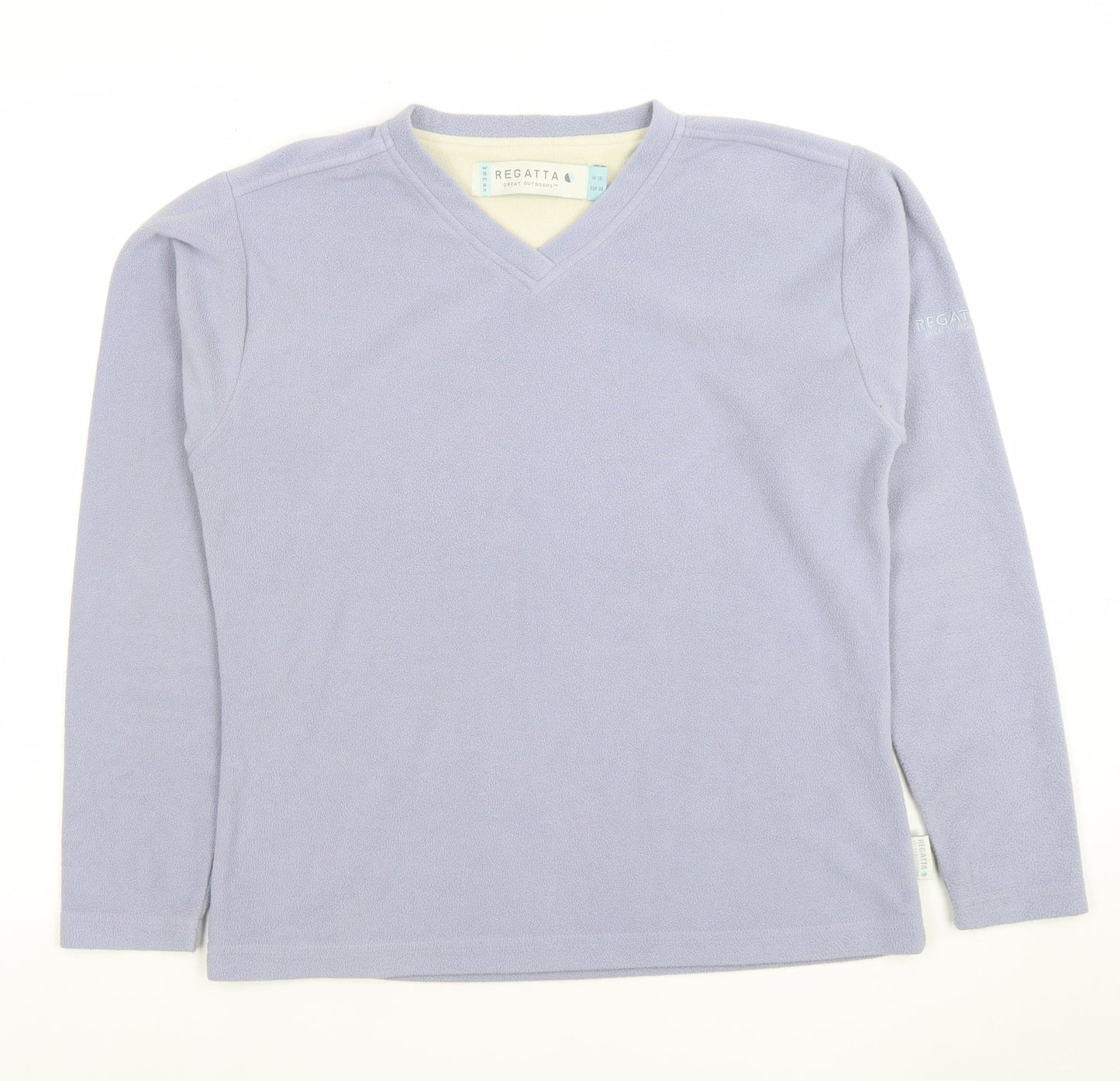 Regatta Women Lilac Fleece Pullover Sweatshirt UK 12 V-Neck Long Sleeve