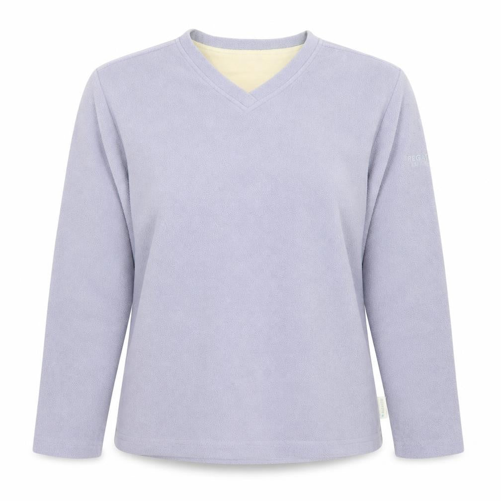 Regatta Women Lilac Fleece Pullover Sweatshirt UK 12 V-Neck Long Sleeve