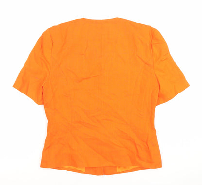 Berkertex Women's Orange Short Sleeve Suit Jacket Size 10