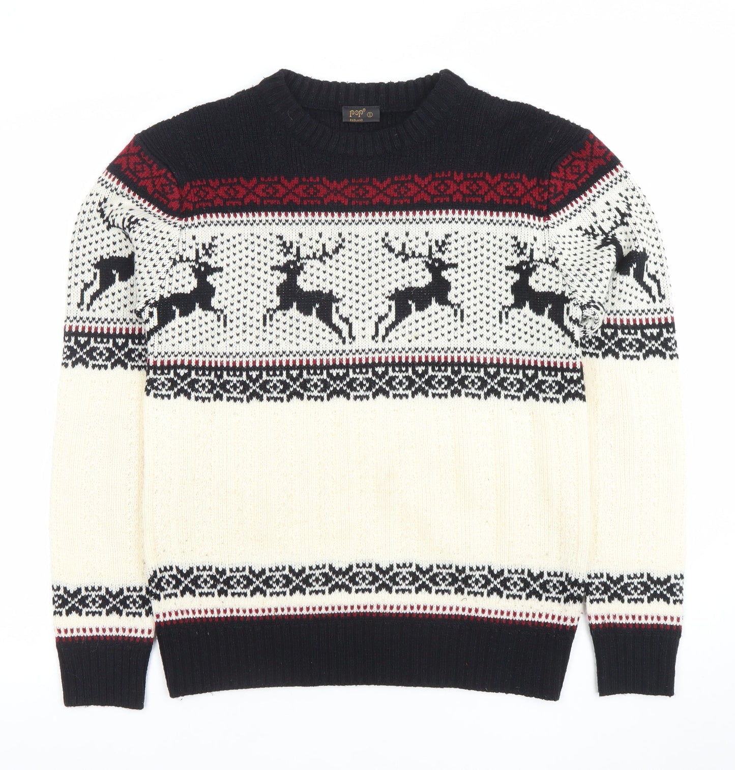 Pop England Women's Multicoloured Fair Isle Christmas Jumper Size S