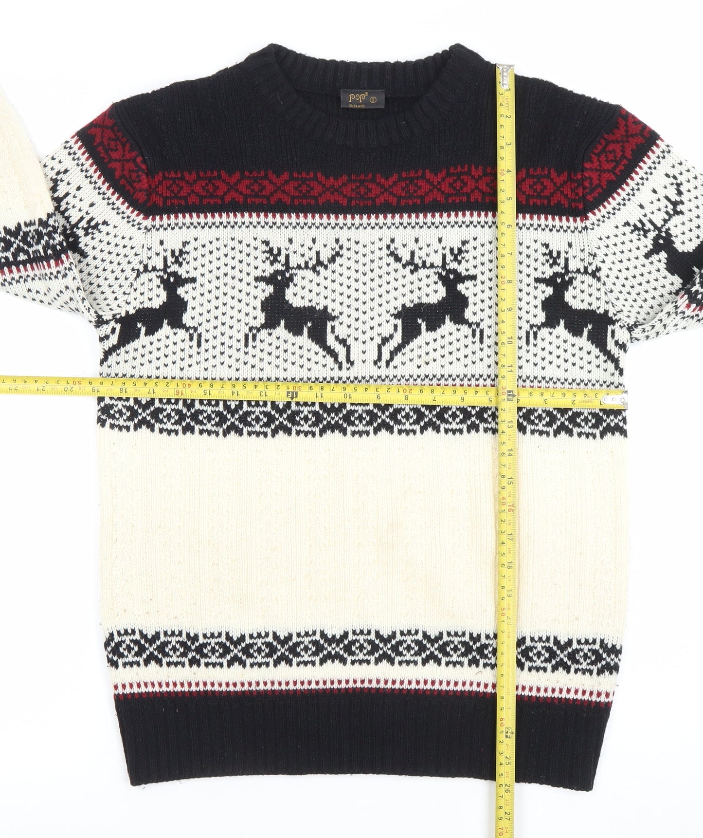 Pop England Women's Multicoloured Fair Isle Christmas Jumper Size S