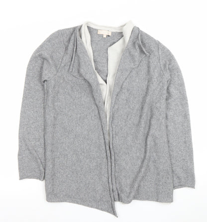 United Colors of Benetton Womens Grey Merino Wool Blend Open Front Cardigan M