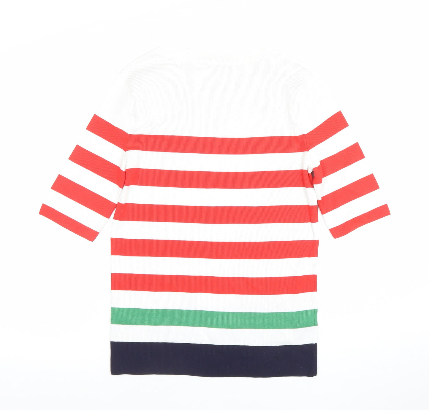 Next Women Multicoloured Striped Cotton Stretch T-Shirt Size 10