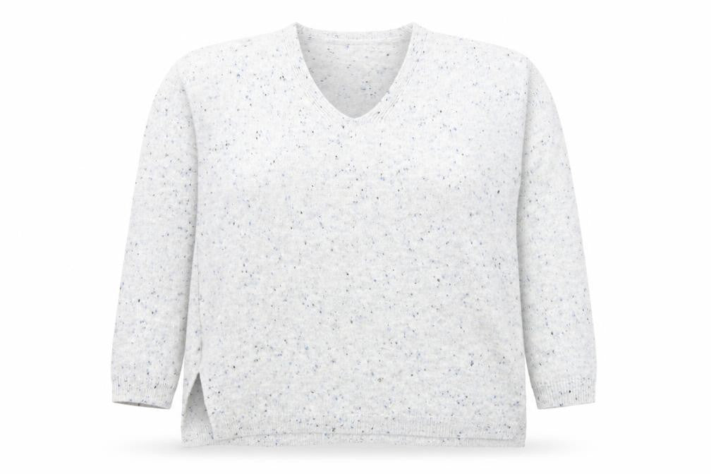 Marks & Spencer Women Grey V-Neck Knit Pullover Jumper M