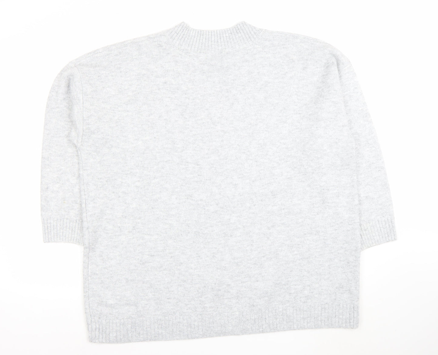 Tu Women Grey V-Neck Knit Pullover Jumper XL