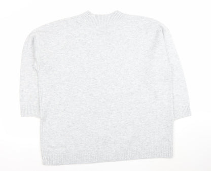 Tu Women Grey V-Neck Knit Pullover Jumper XL