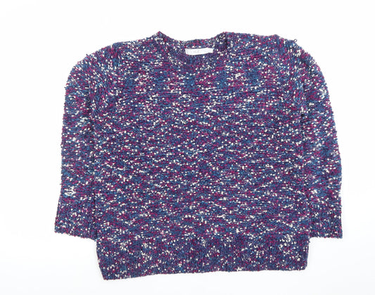 Isle Women's Multicoloured Chunky Knit Crew Neck Pullover Jumper M