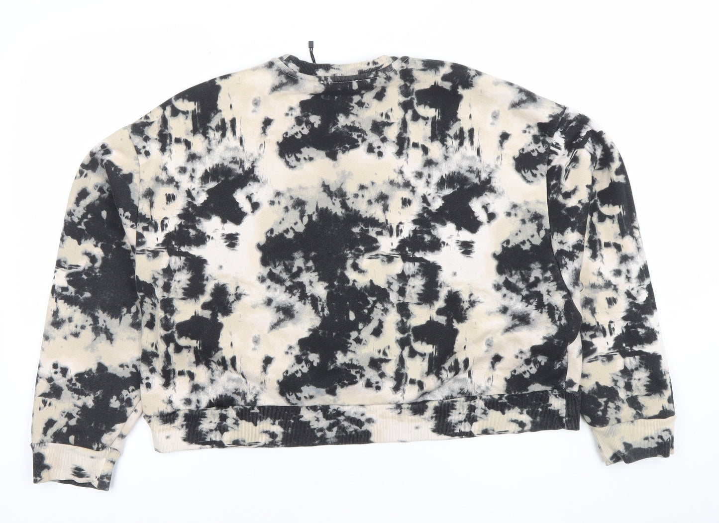 Zara Women's Beige & Black Tie-Dye Pullover Sweatshirt Size 12 L