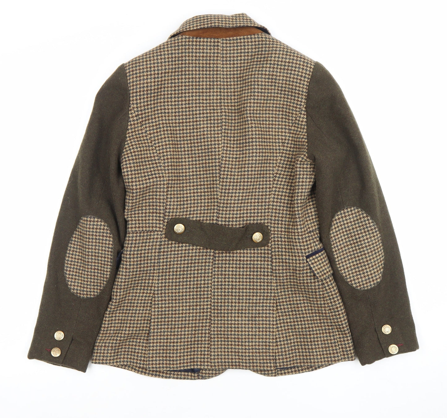 Palmer Women's Brown Houndstooth Wool Blend Blazer Jacket Size 10