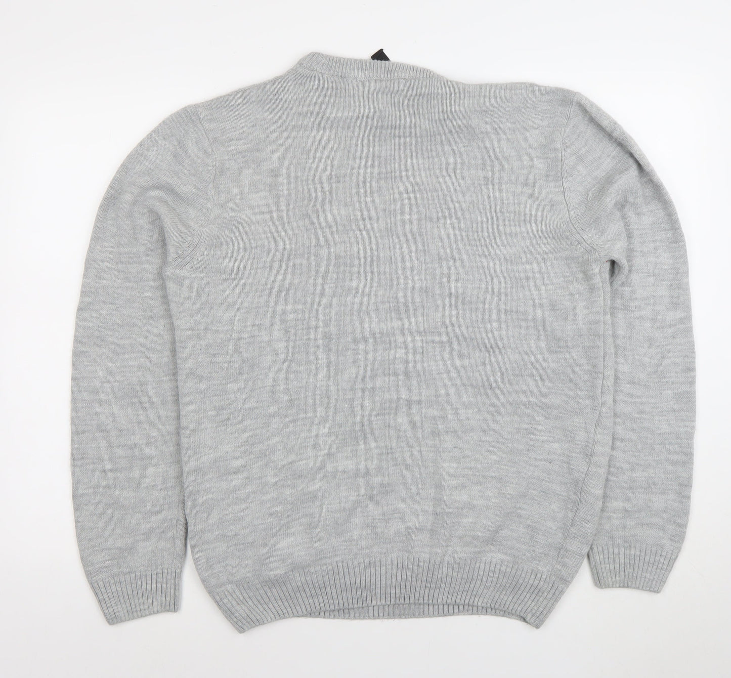 boohooMAN Men Grey Christmas Penguin Knit Jumper L