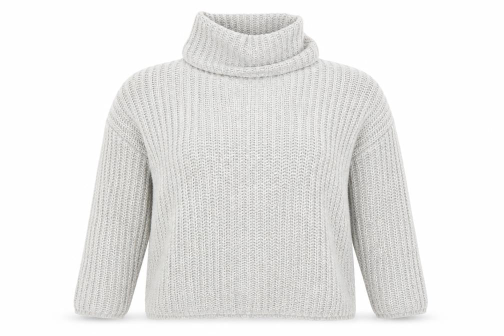 Onfire Womens Grey Roll Neck Chunky Knit Jumper Size 12