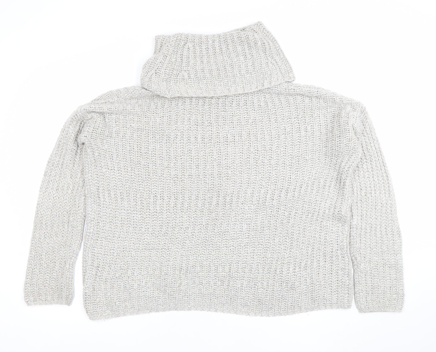 Onfire Womens Grey Roll Neck Chunky Knit Jumper Size 12