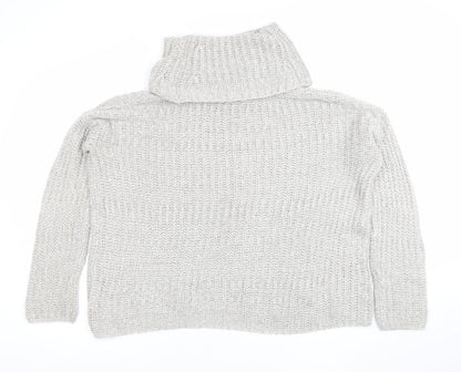 Onfire Womens Grey Roll Neck Chunky Knit Jumper Size 12