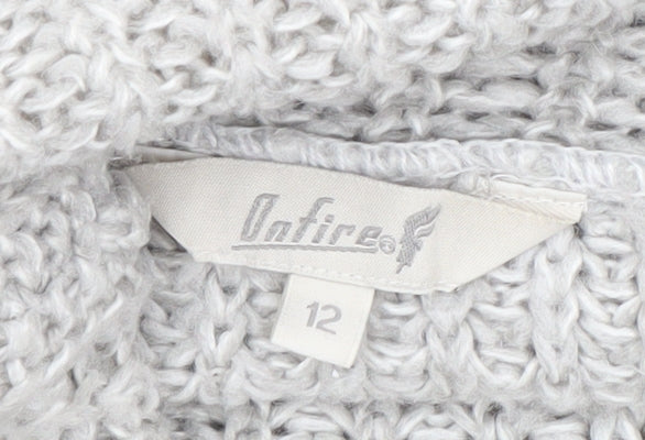 Onfire Womens Grey Roll Neck Chunky Knit Jumper Size 12