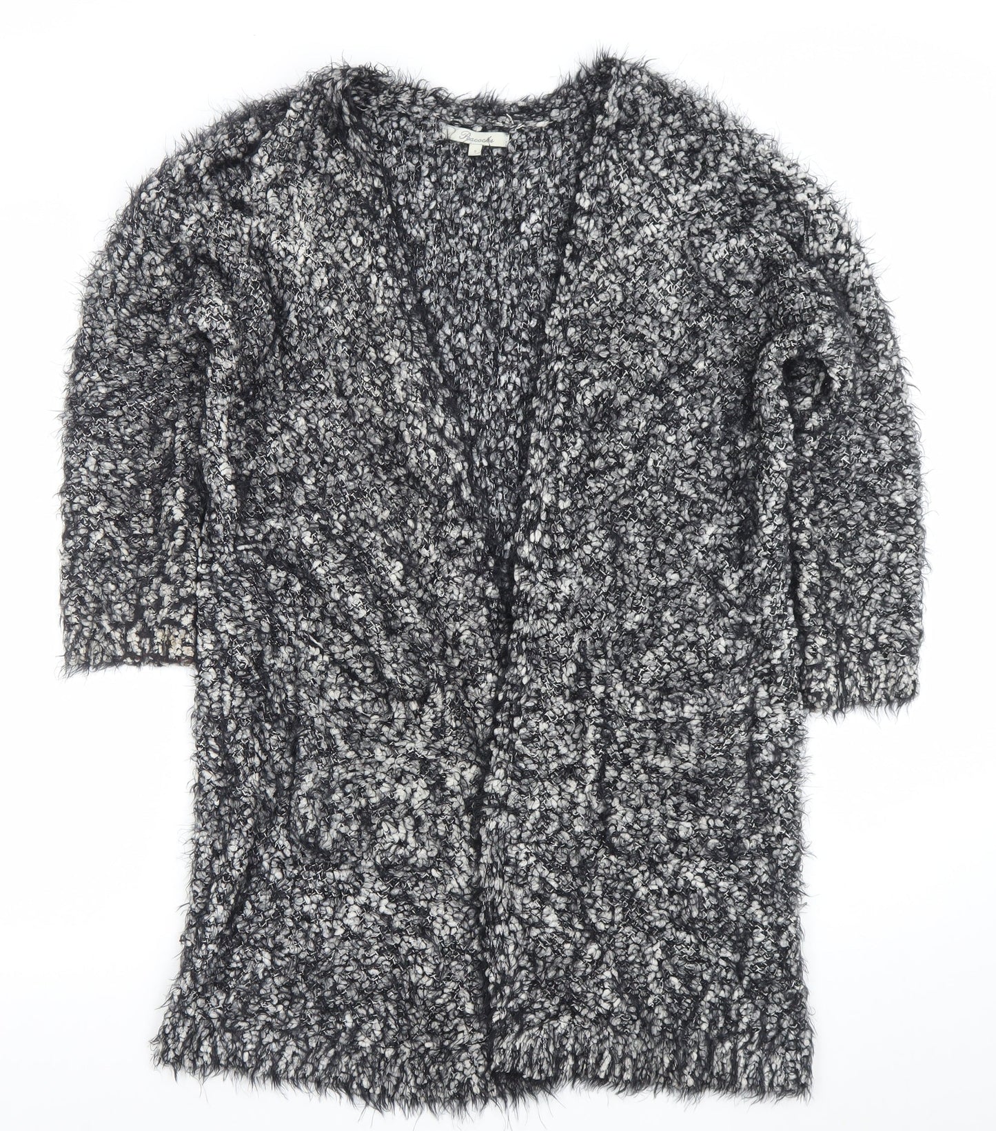 Peacocks Women’s Grey Chunky Knit Open Front Cardigan Size S