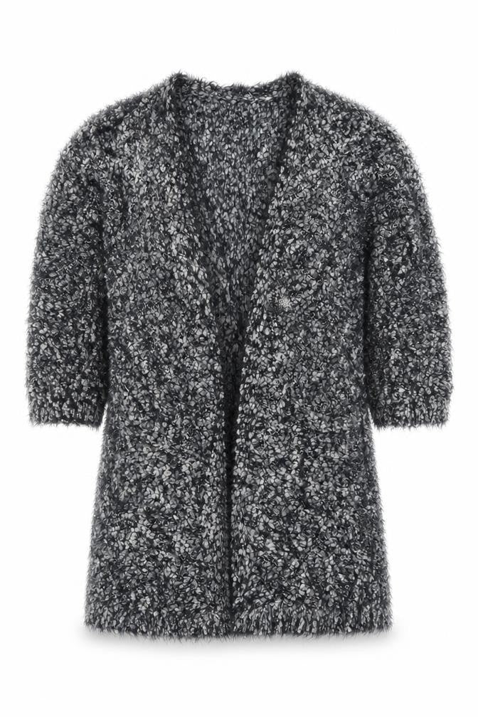 Peacocks Women’s Grey Chunky Knit Open Front Cardigan Size S