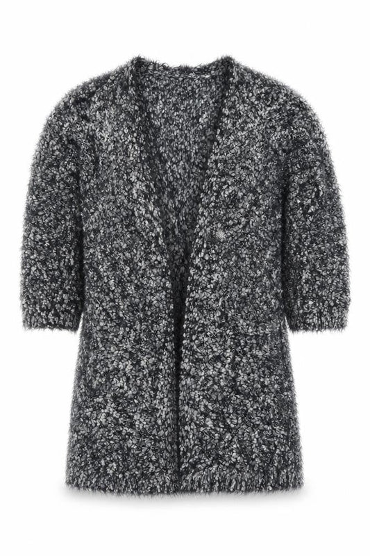 Peacocks Women’s Grey Chunky Knit Open Front Cardigan Size S