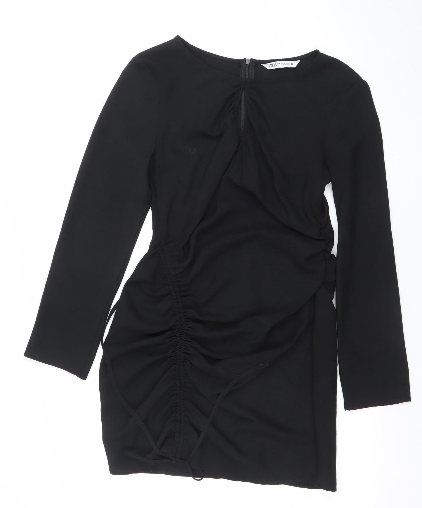 Zara Women’s Black Long Sleeve Bodycon Knee Length Dress Size 12