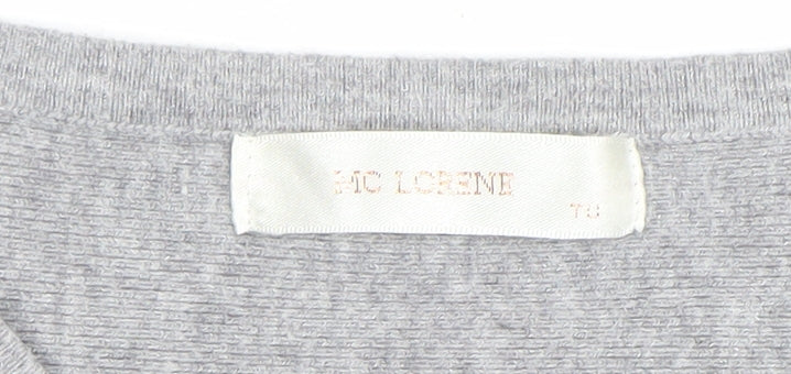 HC LOCRINE Womens Grey Knit Tunic Top One Size Relaxed Fit Crochet Detail