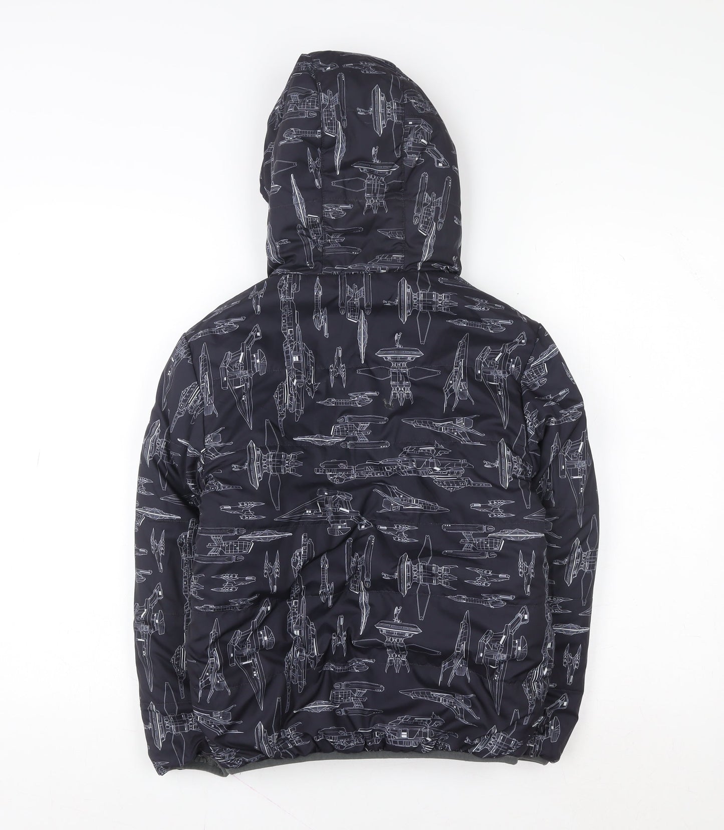 Lacoste Boys Black Star Wars Hooded Puffer Jacket 10 Years Insulated Winter Coat