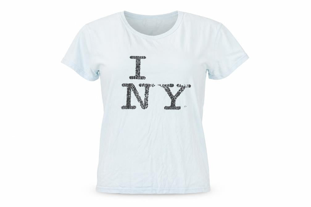 Gildan Women's White I Love NY Cotton Graphic T-Shirt Size M