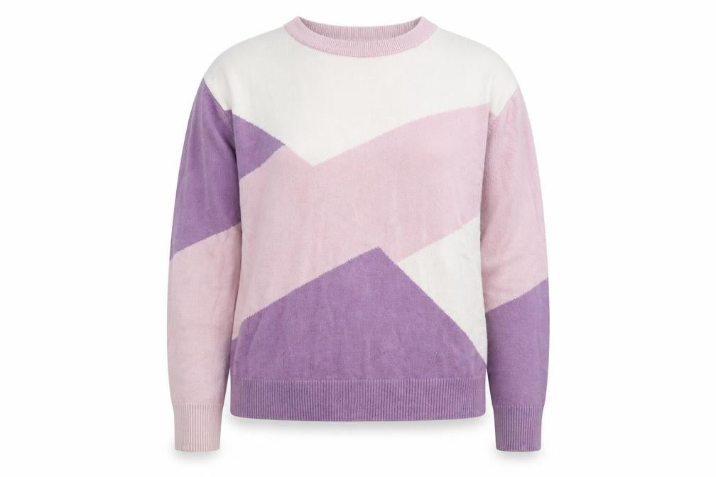 Max Women’s Purple Geometric Knit Pullover Jumper Size 14