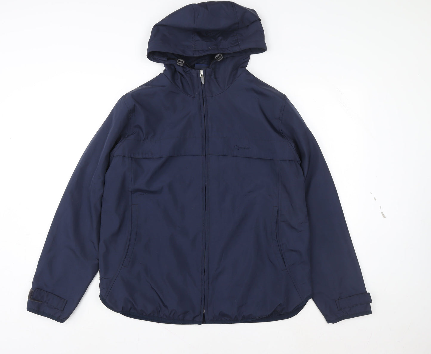 Olympus Men's Blue Hooded Rain Coat Jacket Size 14 Regular Fit