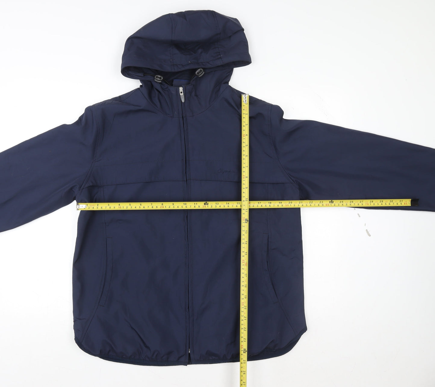Olympus Men's Blue Hooded Rain Coat Jacket Size 14 Regular Fit