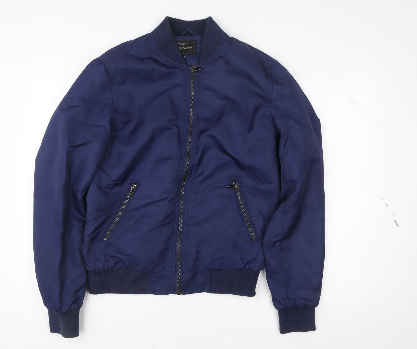 River Island Women's Blue Bomber Jacket Size S