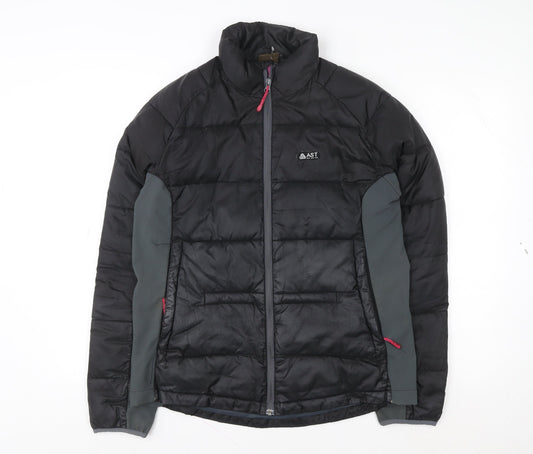 AST Women's Black Puffer Jacket Size L Insulated Full Zip Outdoor Coat