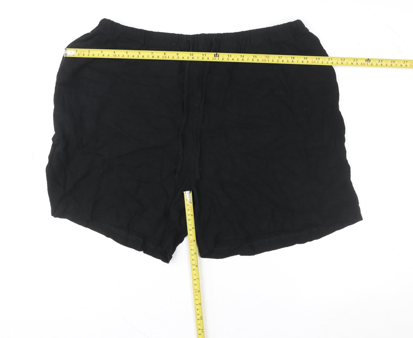 LTS Women’s Black Viscose Relaxed Drawstring Shorts UK 16