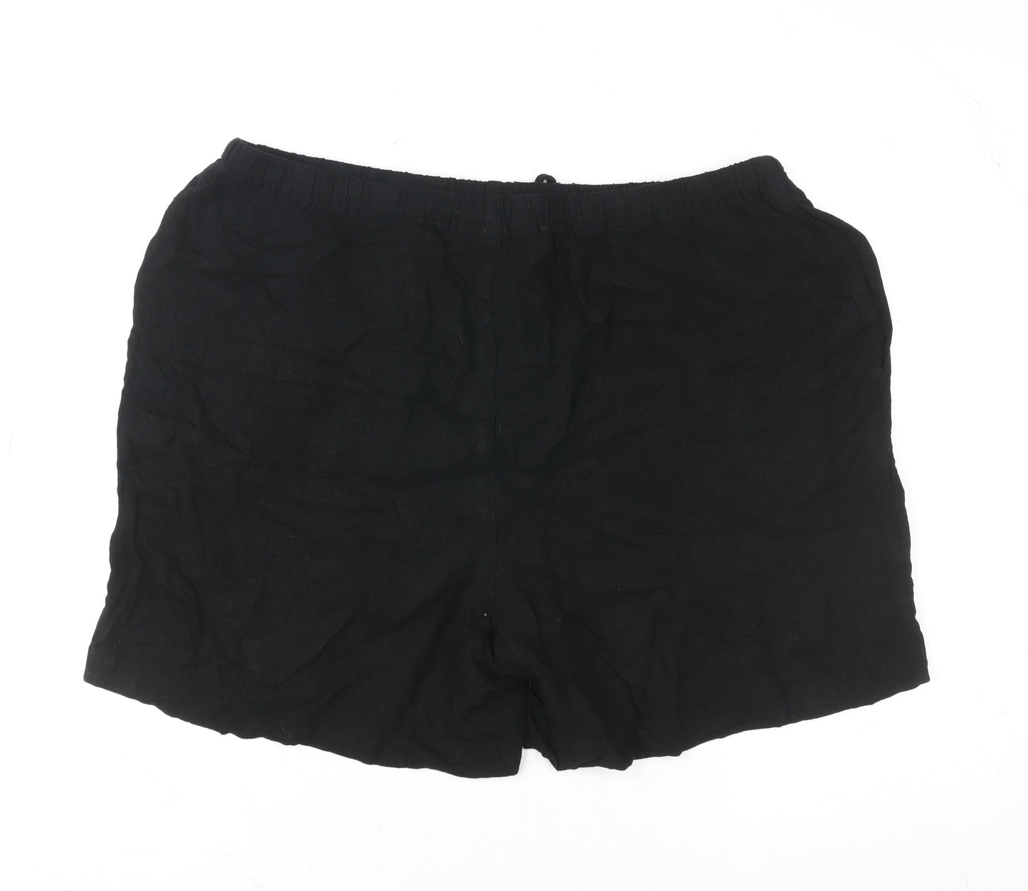 LTS Women’s Black Viscose Relaxed Drawstring Shorts UK 16