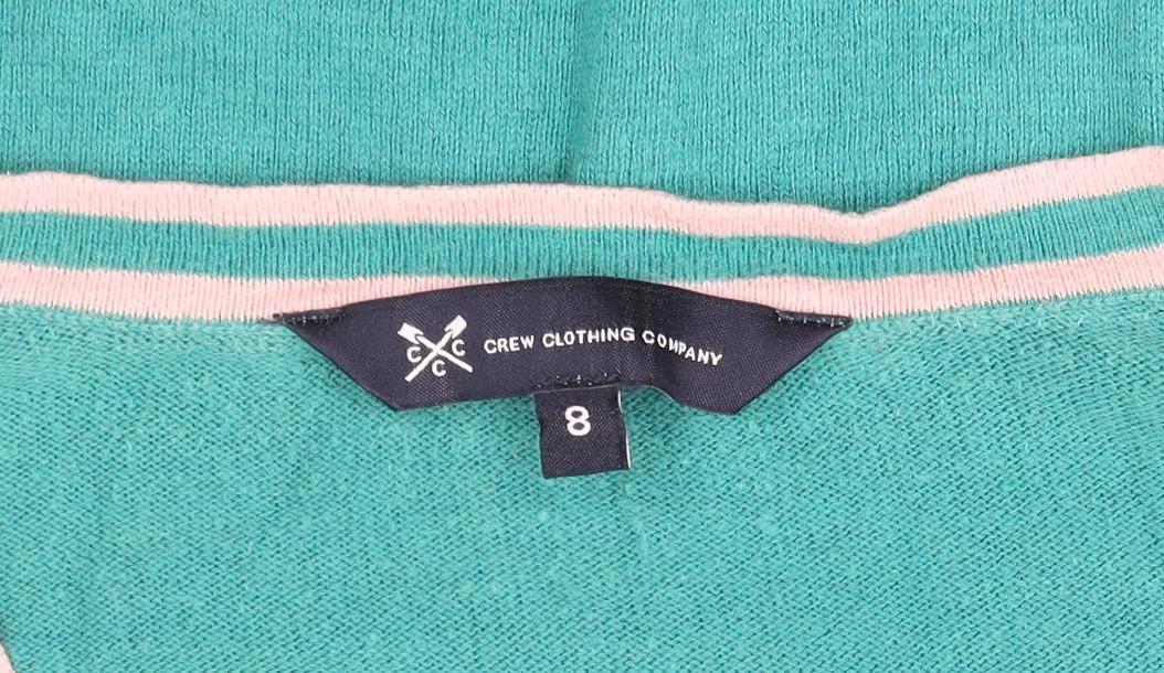Crew Clothing Company Women's Green Size 8 V-Neck Cotton Cashmere Sweater